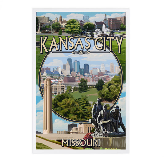Kansas City, Missouri, Montage Scenes - Lantern Press Postcard