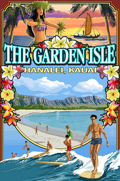 Kauai, Hawaii - The Garden Isle Montage - Lantern Press Postcard