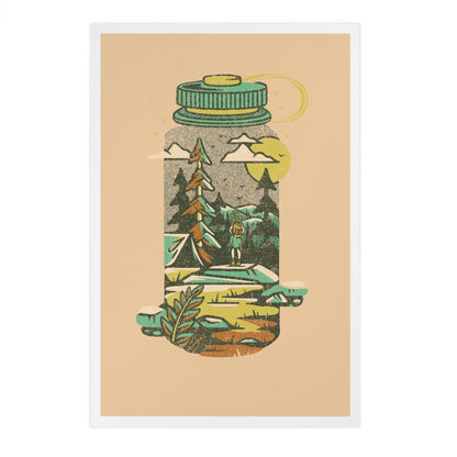 Waterbottle, Distressed Vector, Cream - LanternPress postcard