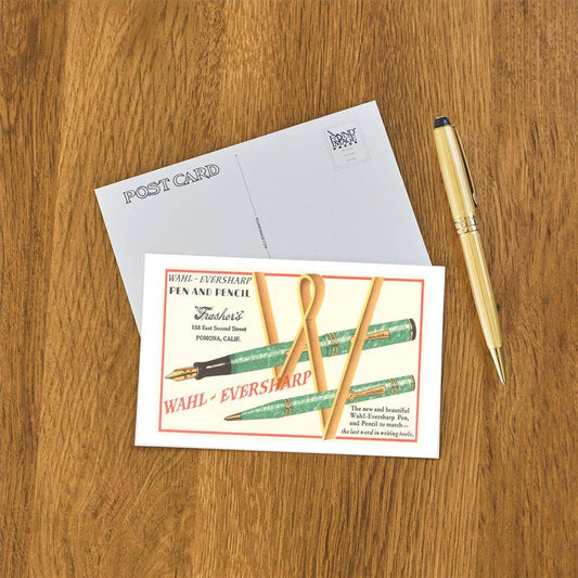 Fountain Pen and Pencil Set - Found Image postcard