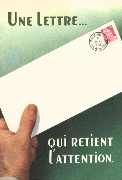 Postcard Stamped Letter - Found Image postcard