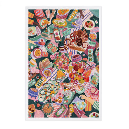 Global Table, Food of the World - Lantern Press Postcard
