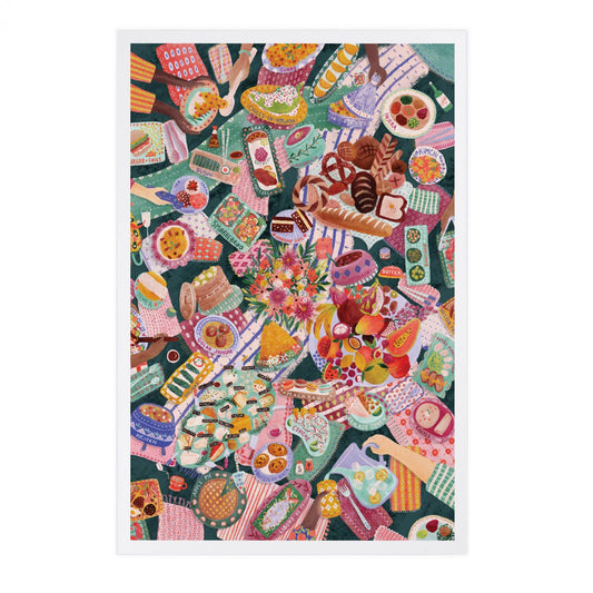 Global Table, Food of the World - Lantern Press Postcard