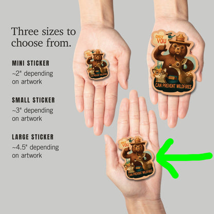 Sticker Smokey Bear, Only You, Oil Painting - vinyl sticker - Lantern Press