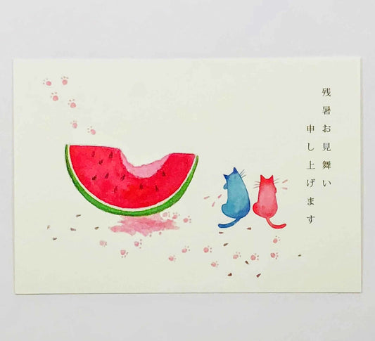 Cat Watermelon - Frontia summer postcard