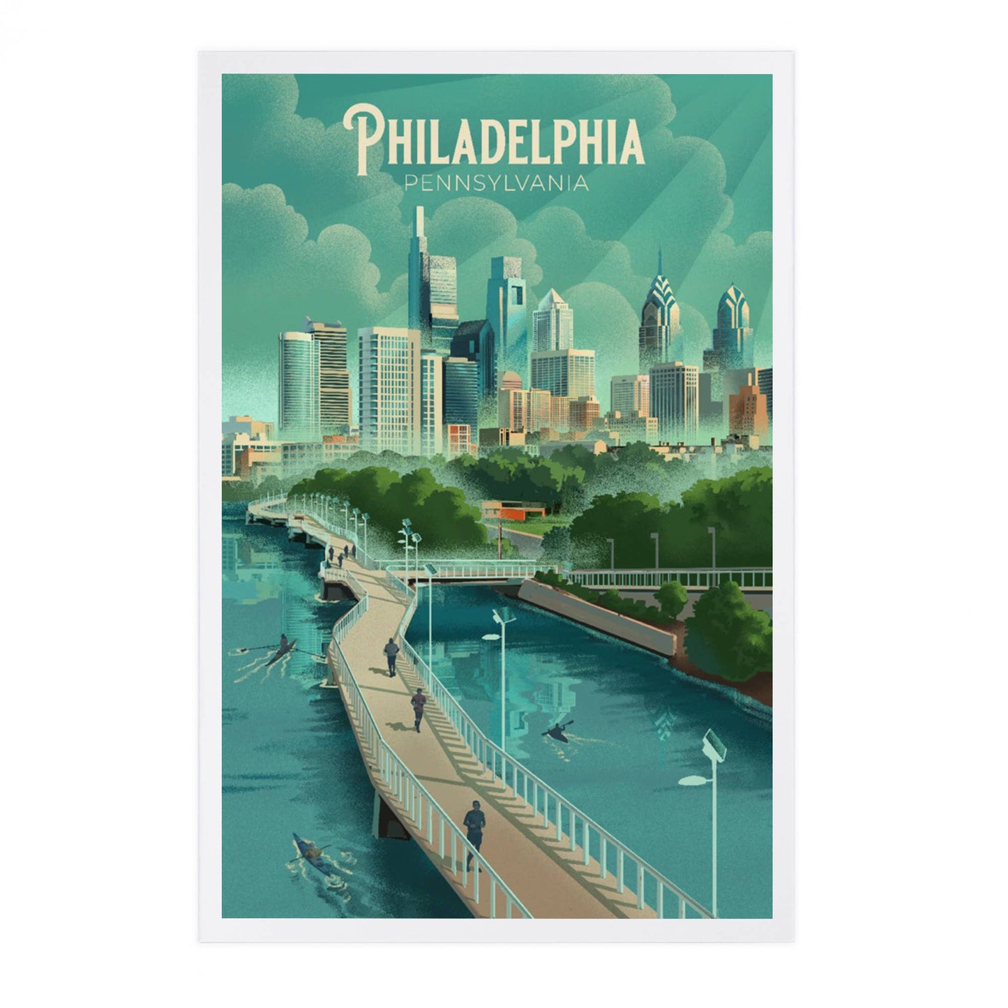 Philadelphia, Pennsylvania, Lithograph - LanternPress postcard