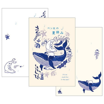 Sea animals, Penta's summer vacation - Frontia postcard pad