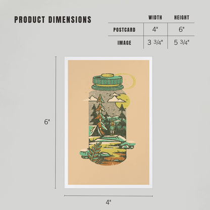 Waterbottle, Distressed Vector, Cream - LanternPress postcard