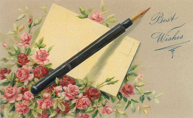 Best Wishes Letter - Found Image postcard