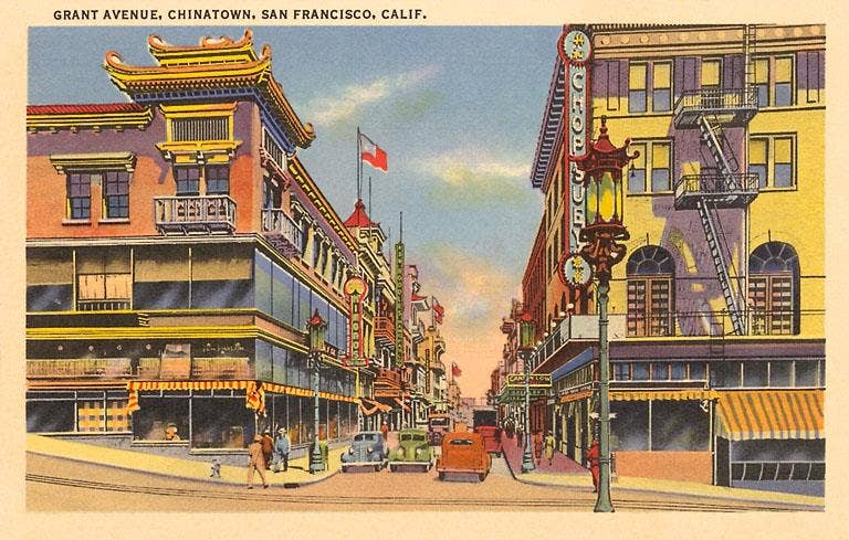 Grant Avenue, Chinatown, San Francisco, Calif - Found Image postcard