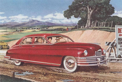 Big Red Car - Found Image postcard