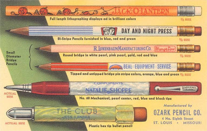 Varieties of Pencils - Found Image postcard