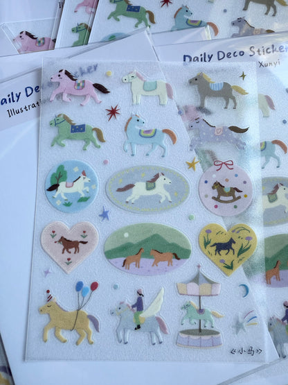 Little horse - sparkly mesh sticker  -  roomemory