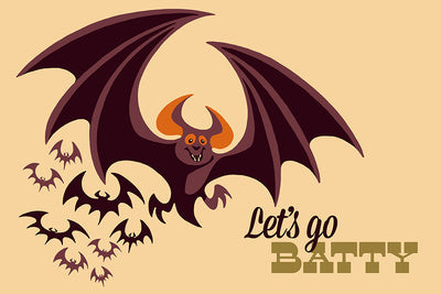 Halloween Bat - Retro Halloween - Lantern Press Postcard