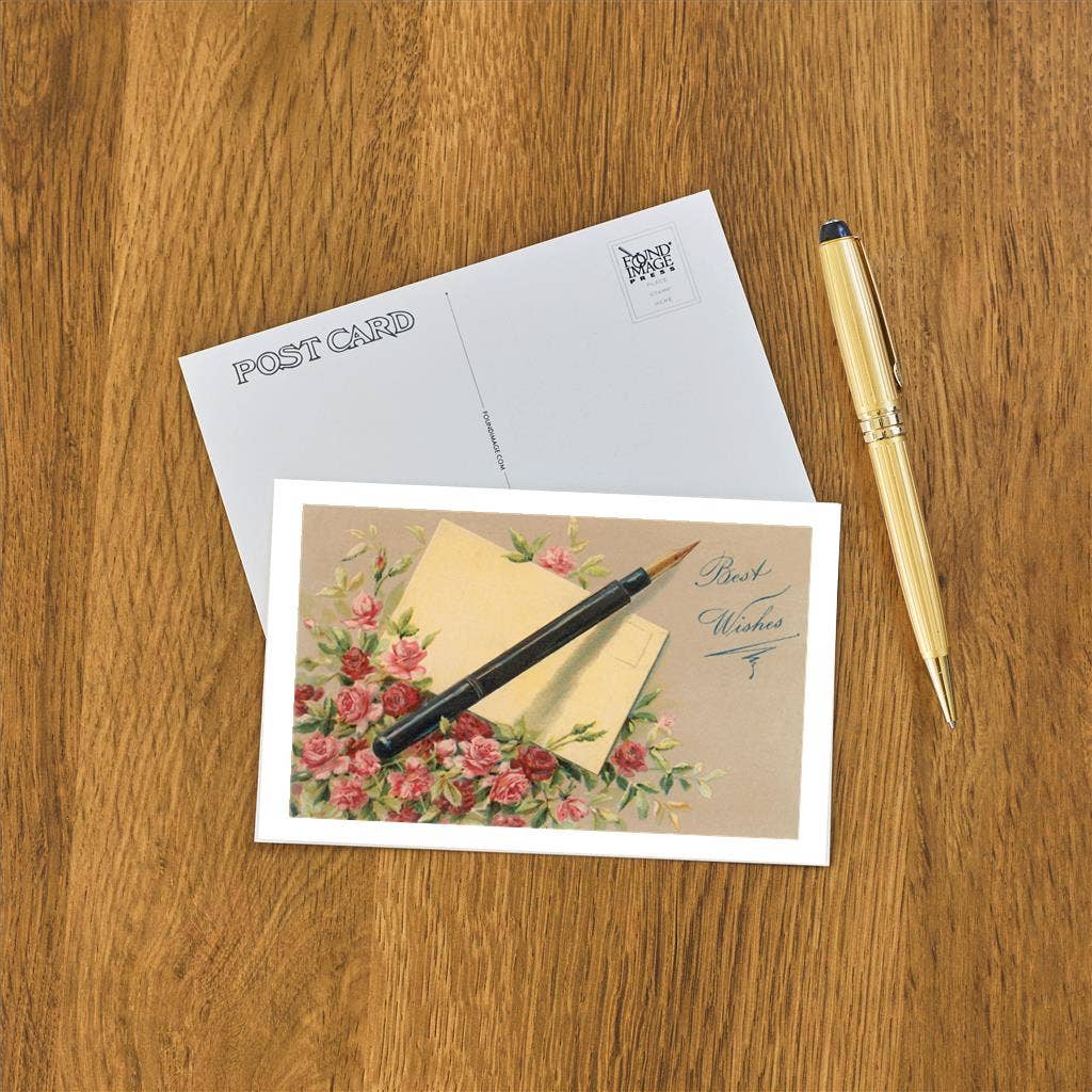 Best Wishes Letter - Found Image postcard
