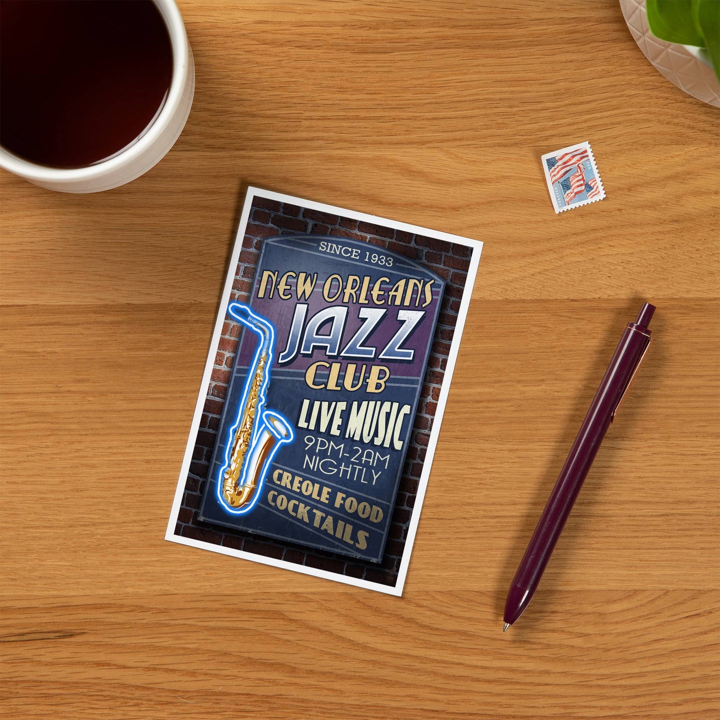 New Orleans, Louisiana, Jazz Club - Lantern Press Postcard