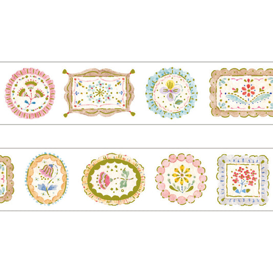 Gold Foli Flower Frame - PAPIER PLATZ x Nakauchi Waka - washi tape