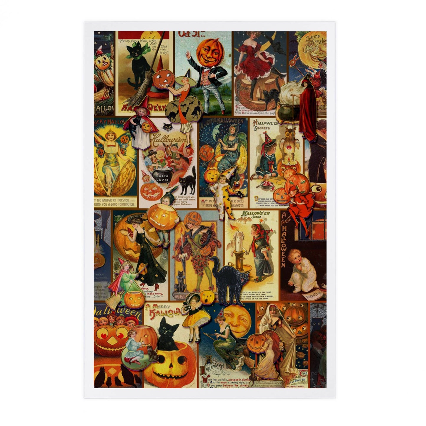 Vintage Halloween Postcard Collage - Lantern Press Postcard