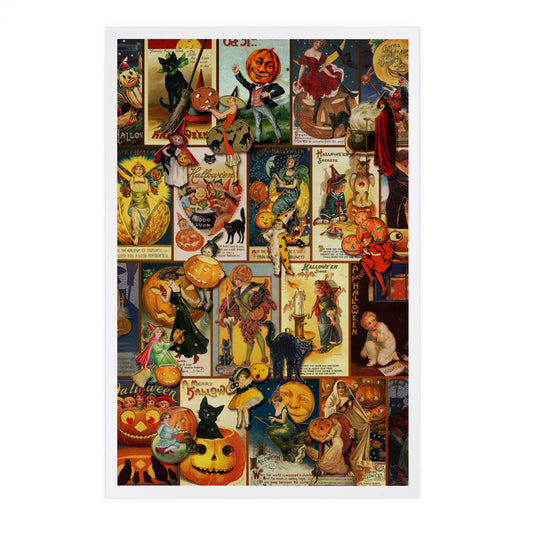Vintage Halloween Postcard Collage - Lantern Press Postcard