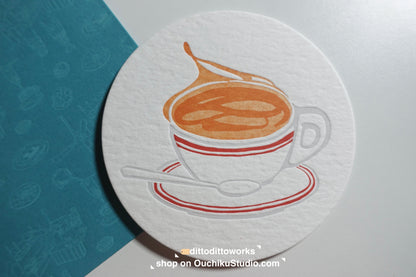 Letterpress Food Notecard - Milk Tea - Ditto Ditto