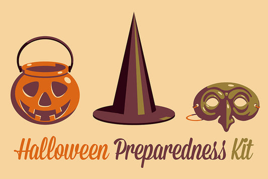 Halloween Preparedness Kit - Gear Up - Retro Halloween - Lantern Press Postcard