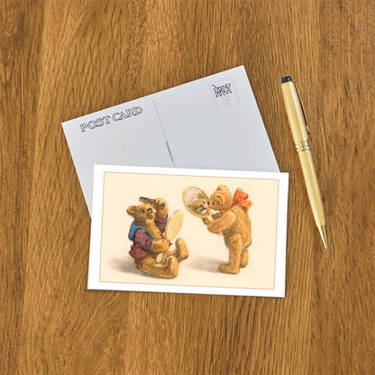 Teddy Bears at Toilette - Found Image postcard