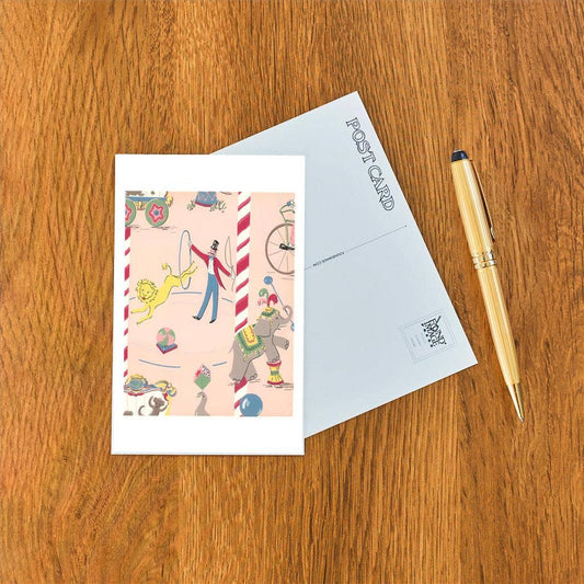 Children's Circus Wallpaper - Found Image postcard