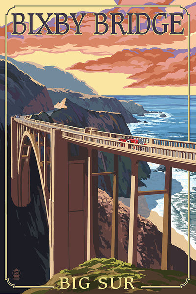 Big Sur, California - Bixby Bridge - California Coast - Lantern Press Postcard