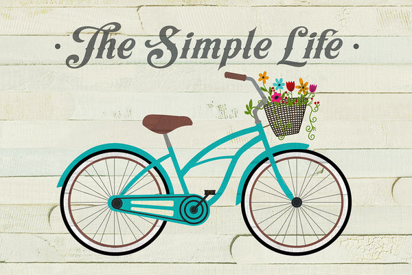 Beach Cruiser & Basket - The Simple Life - Lantern Press Postcard