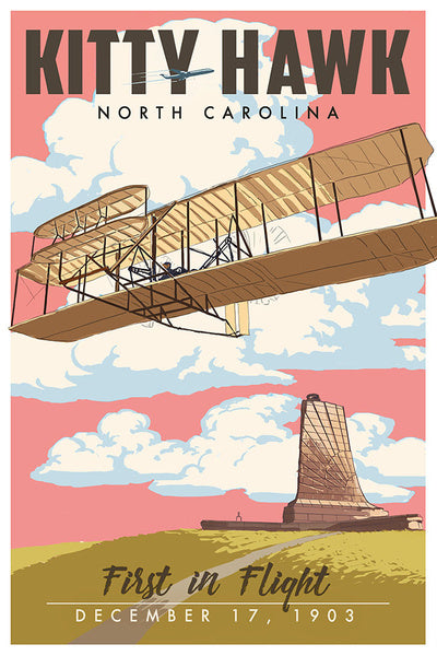 Kitty Hawk, North Carolina - First in Flight - Lantern Press Postcard