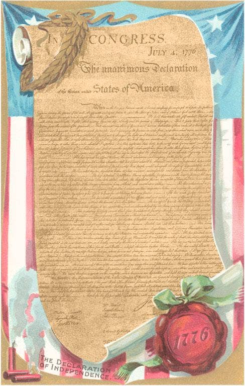 The Declaration of Independence - Found Image postcard