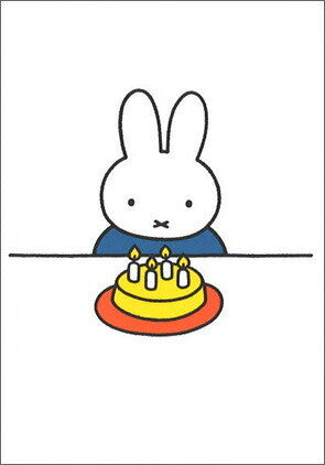 cake with Miffy and standing candles / birthday - Miffy Postcard