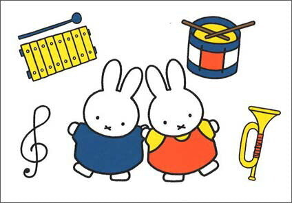 Miffy, Annie and musical instruments - Miffy Postcard