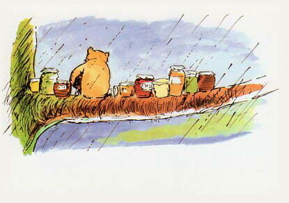 Rainy Day - Winnie the Pooh Postcard