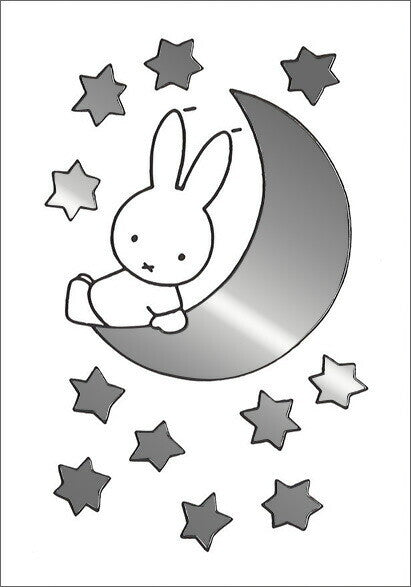 Miffy sitting on the moon - Miffy Postcard