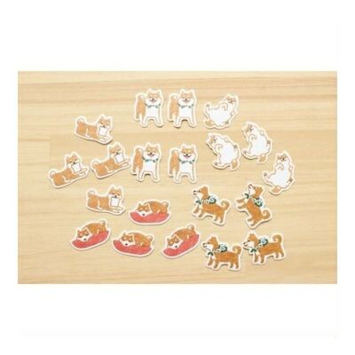 Pochitto Shiba Inu - Furukawashiko Washi Flake Stickers