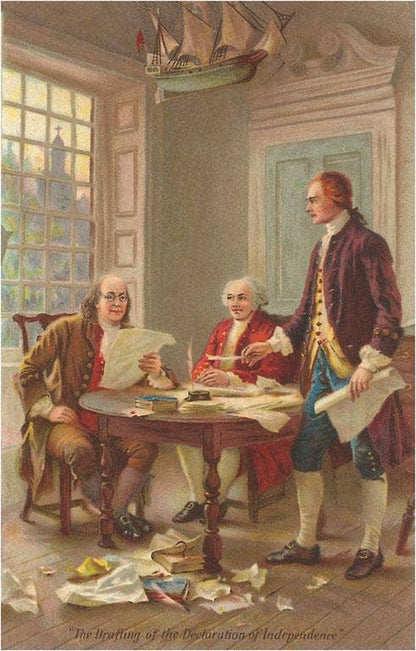 Drafting the Declaration of Independence - Found Image postcard