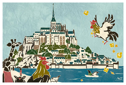 Mont Saint-Michel - France Europe1  - Adachi Masato - Who Mails postcard