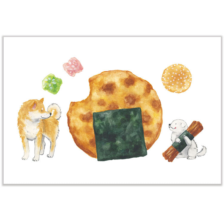 Shiba-inu and Snacks - Natsuka Murata Postcard