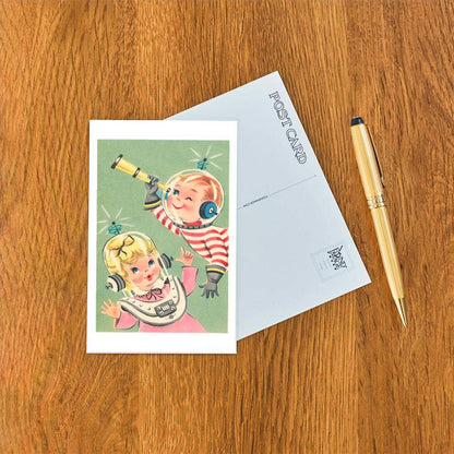 Children in Spacesuits - Found Image postcard
