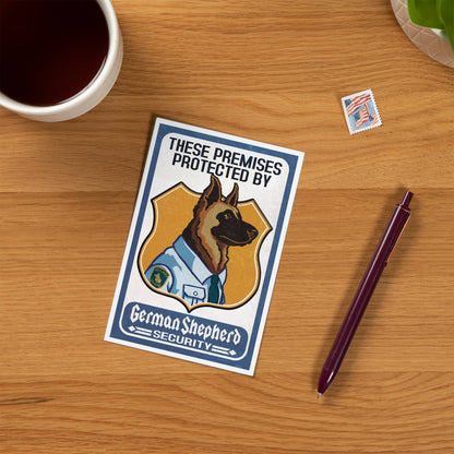 German Shepherd Security, Dog Sign - LanternPress postcard