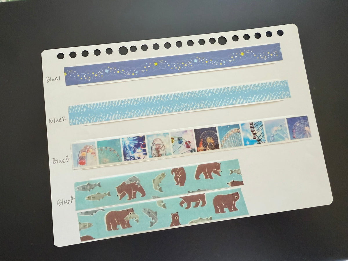 MT Washi Tape Sampler - 0.5m - Blue collection 1
