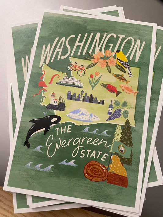 Washington - Celebrate the Place - Lantern Press Postcard