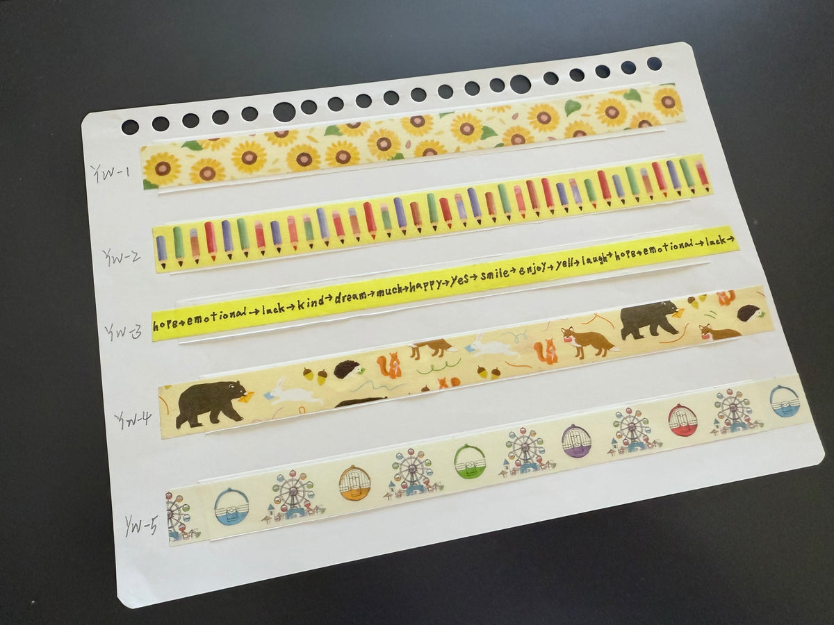 MT Washi Tape Sampler - 0.5m - Yellow collection 1
