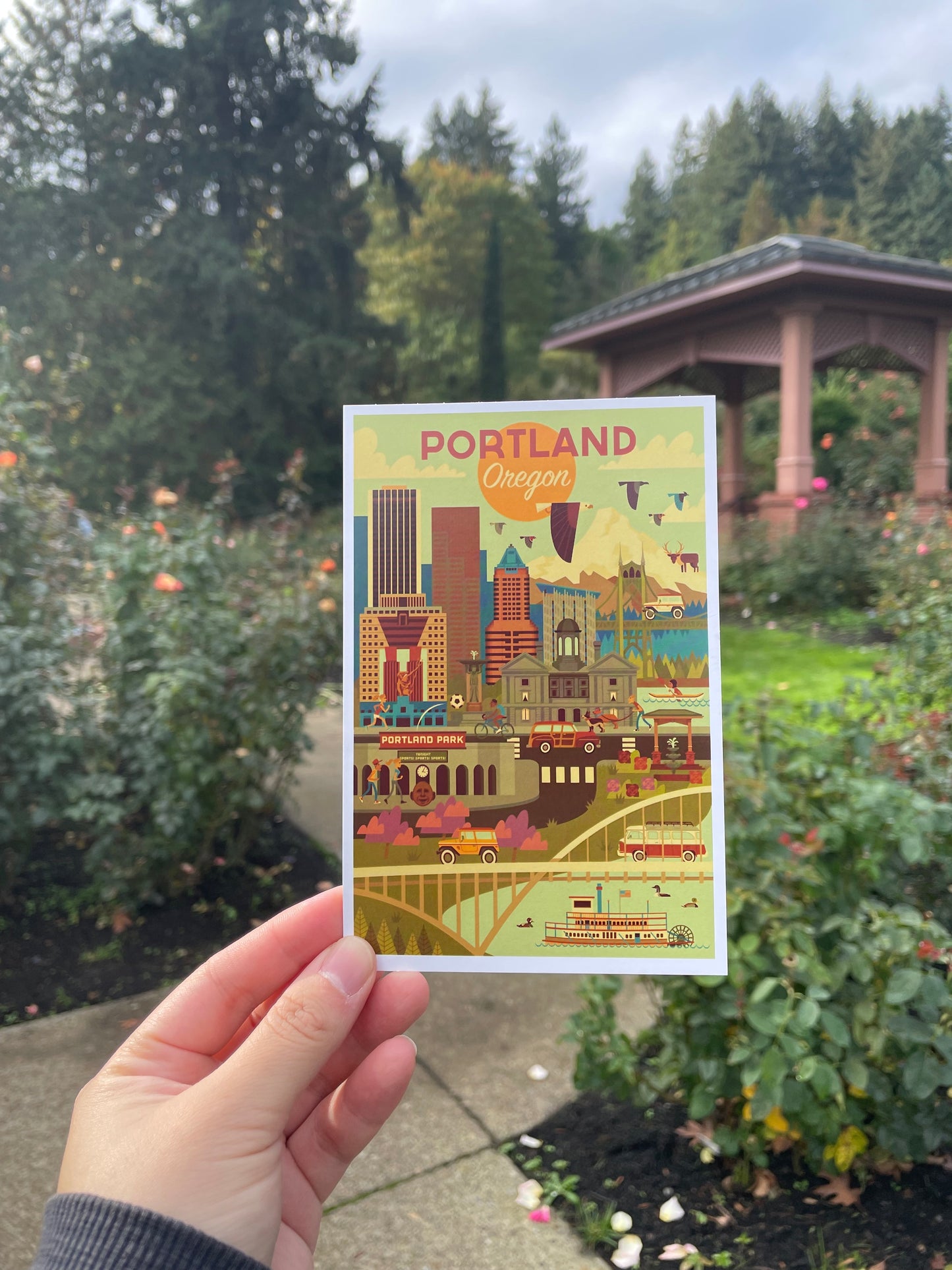 Portland, Oregon - Geometric - Geometric City Series - Lantern Press Postcard