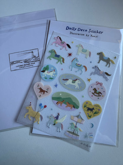 Little horse - sparkly mesh sticker  -  roomemory
