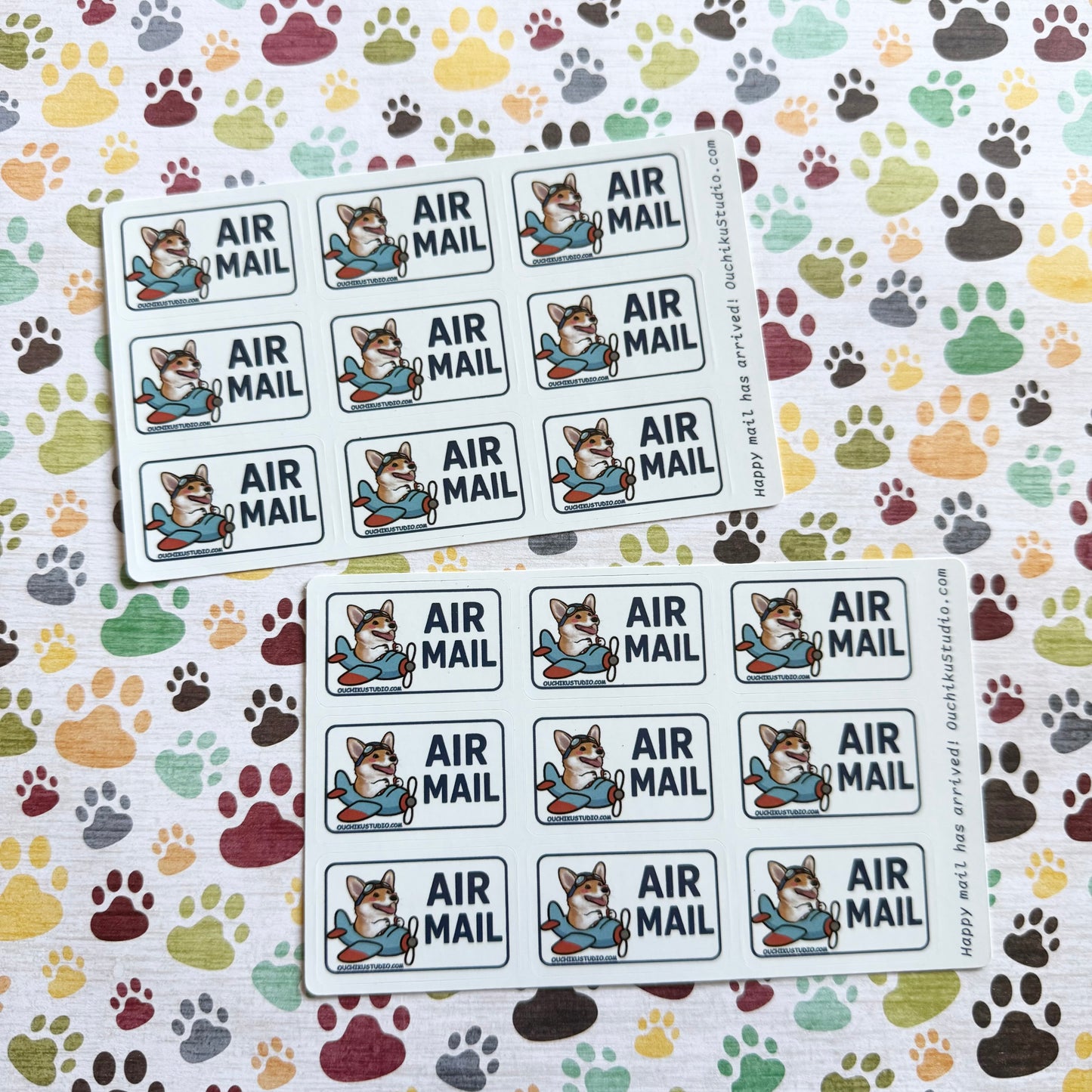 AIR MAIL corgi pilot sticker