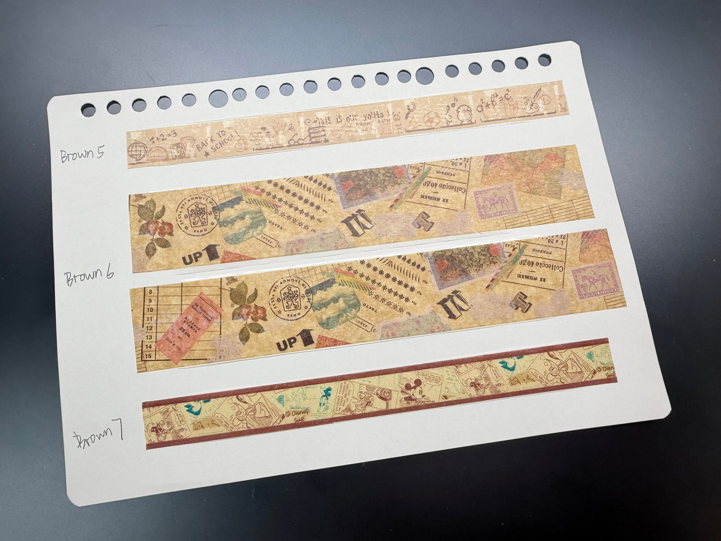 Washi Tape Sampler - 0.5m - brown collection 2
