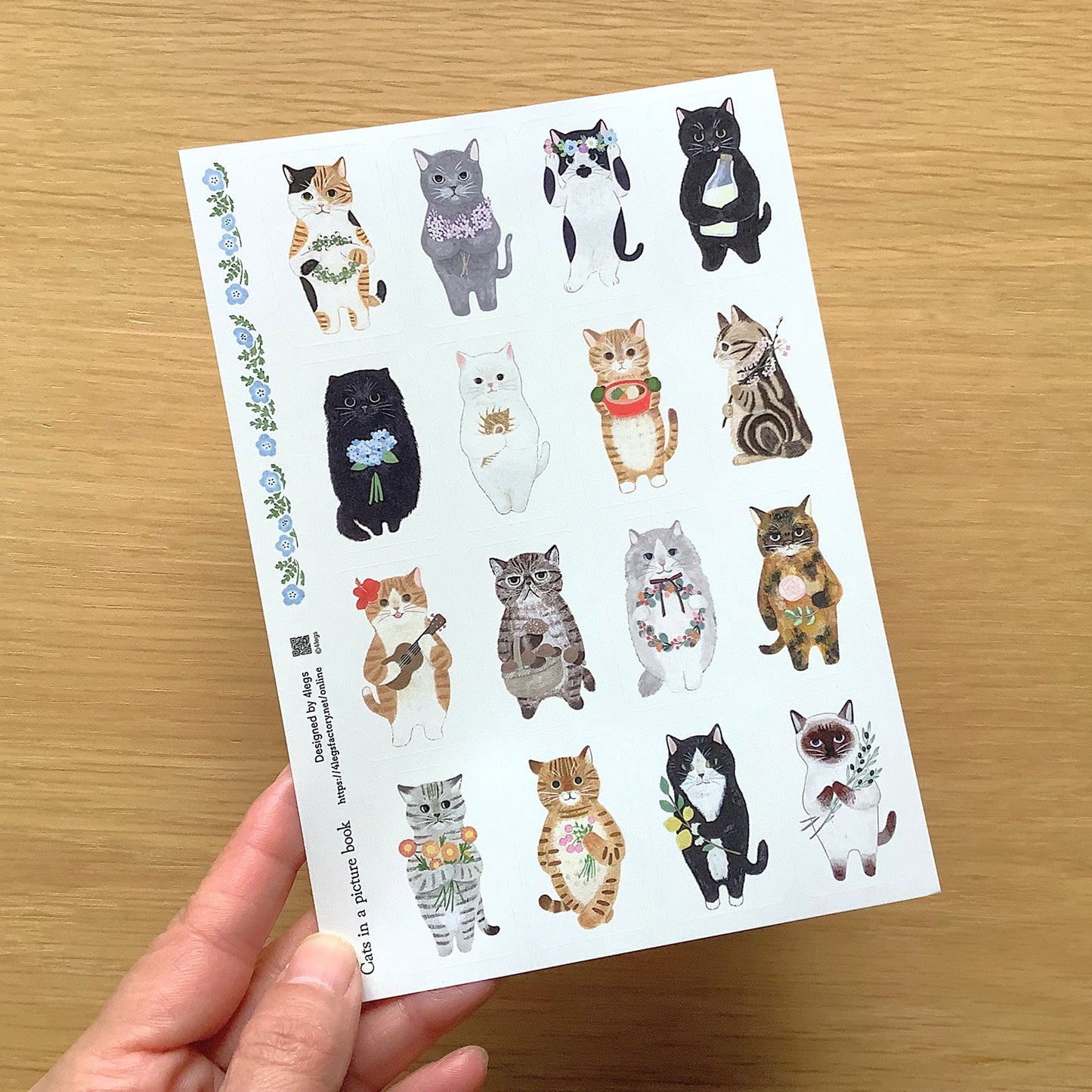 Cats in a pickture book - seal sticker -  4legs