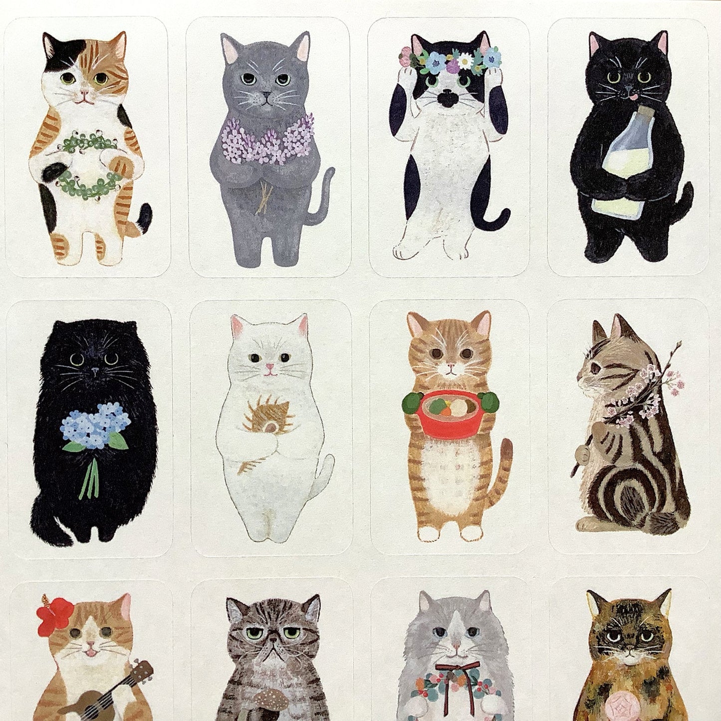Cats in a pickture book - seal sticker -  4legs